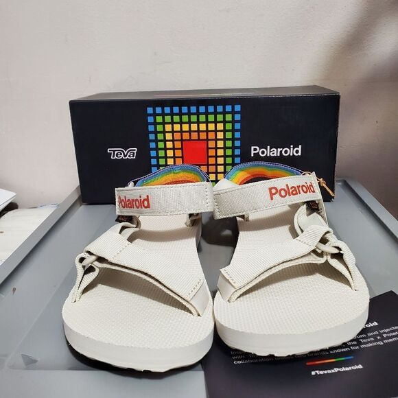 Teva Polaroid Mens Sz 8 Sandals Light Gray (1125392) Hike Camp Water Adjustable - Picture 4 of 10